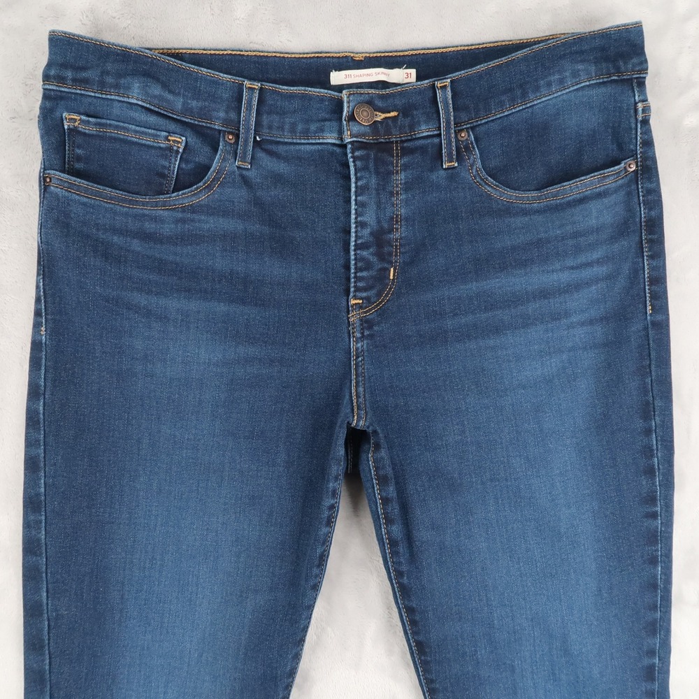 Levis Jeans Womens 31 Fits 33x29.5 Blue 311 Shaping Skinny Stretch Mid Rise